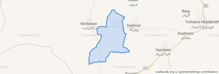 Mapa de ubicacion de شهرستان خلیل آباد.