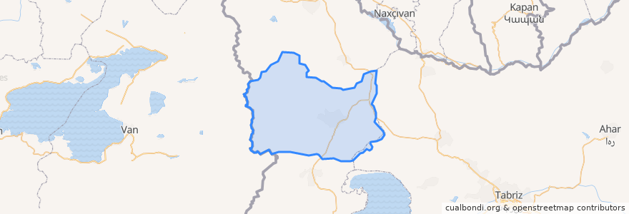 Mapa de ubicacion de شهرستان خوی.