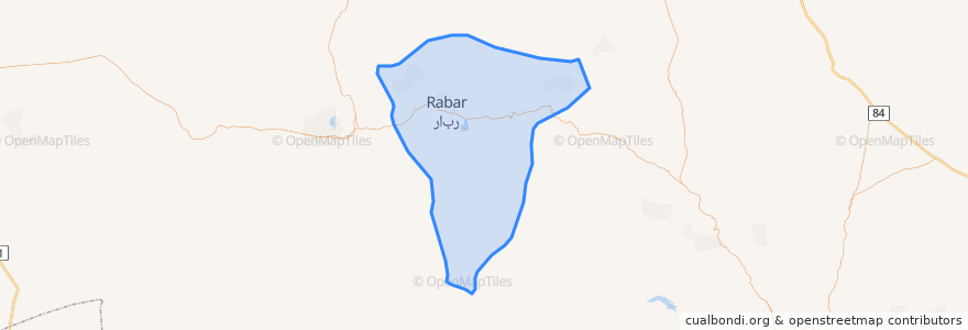 Mapa de ubicacion de شهرستان رابر.