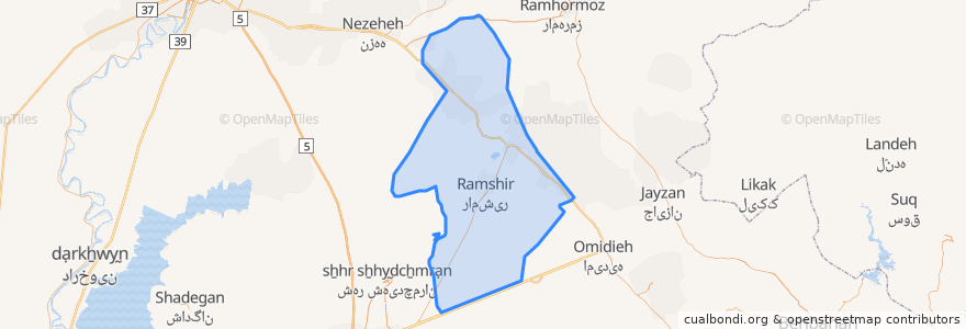 Mapa de ubicacion de شهرستان رامشیر.