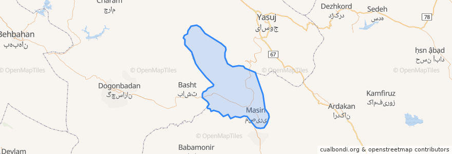 Mapa de ubicacion de شهرستان رستم.