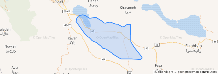 Mapa de ubicacion de شهرستان سروستان.