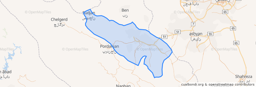 Mapa de ubicacion de شهرستان شهرکرد.