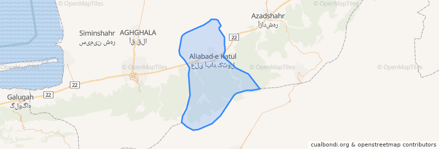 Mapa de ubicacion de شهرستان علی آباد کتول.