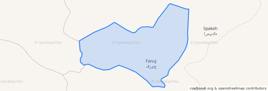 Mapa de ubicacion de شهرستان فنوج.