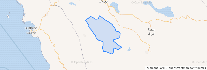 Mapa de ubicacion de شهرستان فیروز آباد.