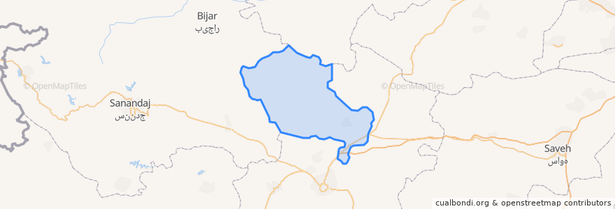 Mapa de ubicacion de شهرستان کبودرآهنگ.