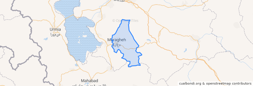 Mapa de ubicacion de شهرستان ویژه مراغه.