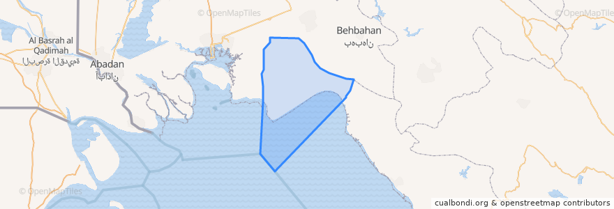 Mapa de ubicacion de شهرستان هندیجان.