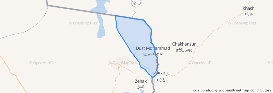 Mapa de ubicacion de شهرستان هیرمند.