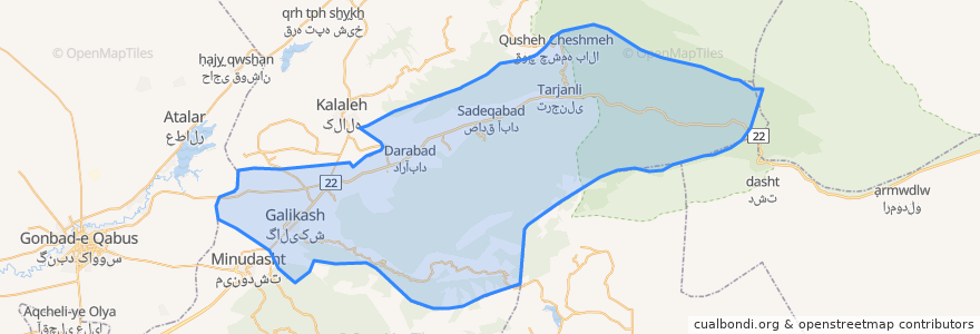 Mapa de ubicacion de شهرستان گالیکش.