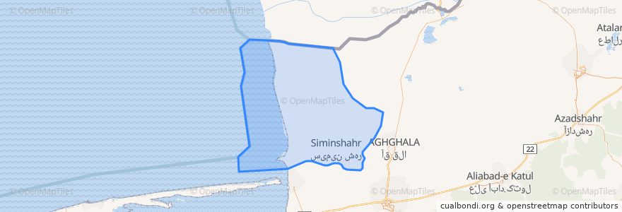 Mapa de ubicacion de شهرستان گمیشان.