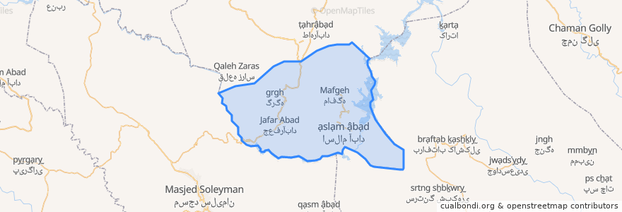 Mapa de ubicacion de بخش آبژدان.