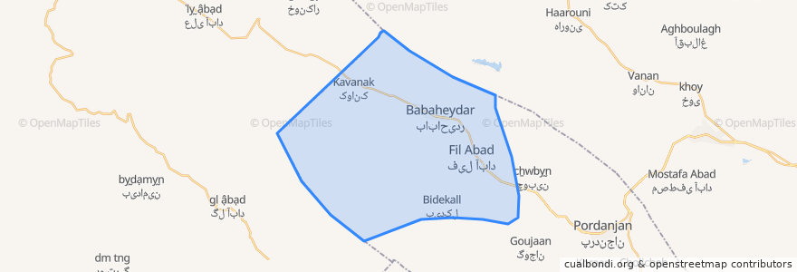 Mapa de ubicacion de بخش باباحیدر.