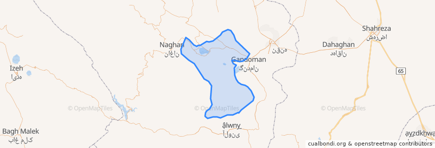 Mapa de ubicacion de بخش بلداجی.