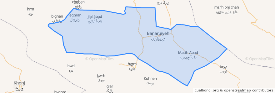 Mapa de ubicacion de بخش بنارویه.