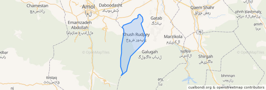 Mapa de ubicacion de بخش بندپی‌غربی.