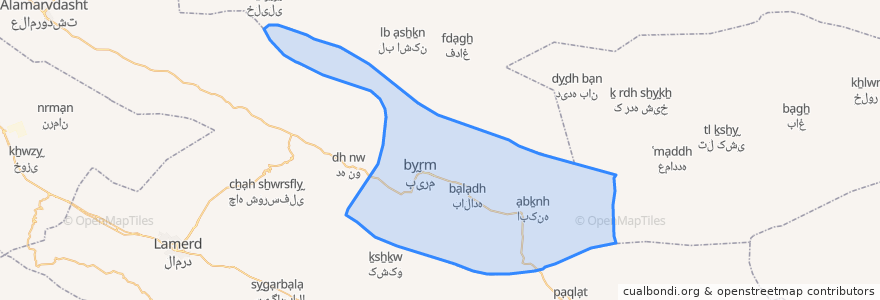 Mapa de ubicacion de بخش بیرم.