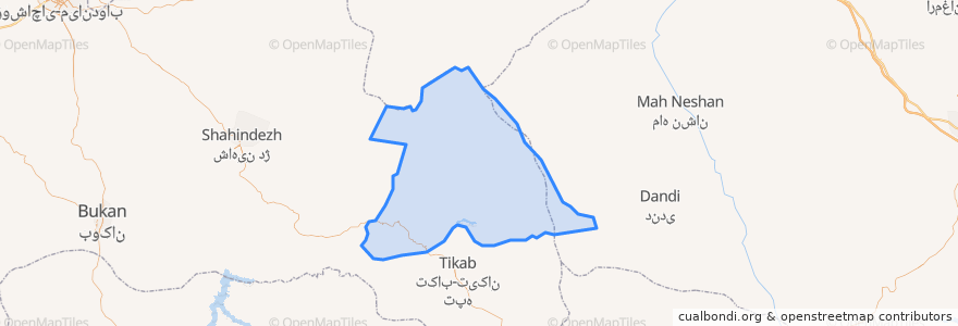 Mapa de ubicacion de بخش تخت سلیمان.