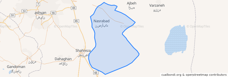 Mapa de ubicacion de بخش جرقویه سفلی.