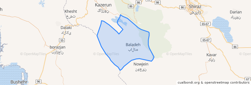 Mapa de ubicacion de بخش جره وبالاده.