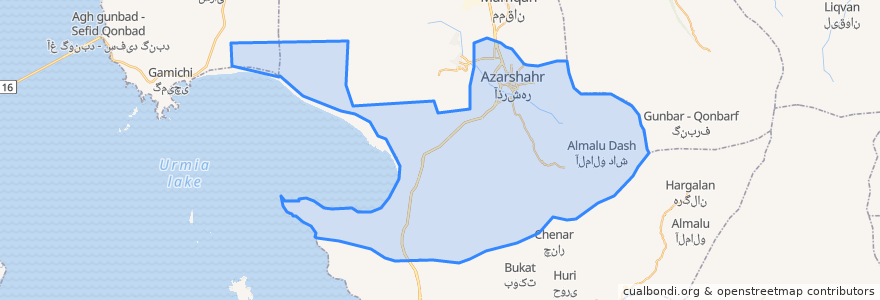 Mapa de ubicacion de بخش حومه.