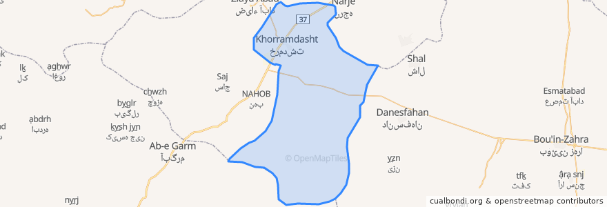 Mapa de ubicacion de بخش خرم دشت.