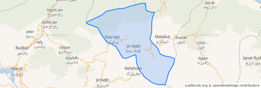 Mapa de ubicacion de بخش دیلمان و پیرکوه.