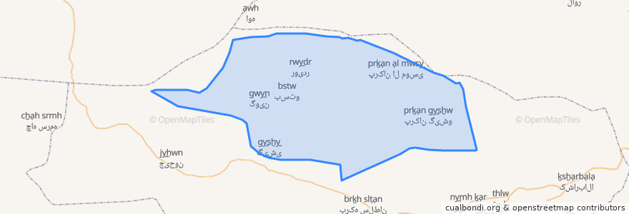 Mapa de ubicacion de بخش رویدر.