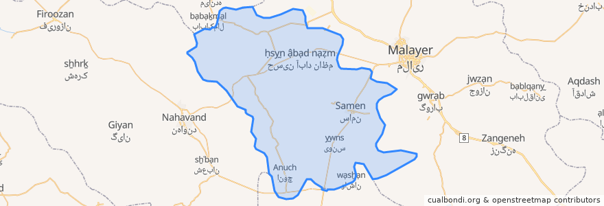 Mapa de ubicacion de Samen District.