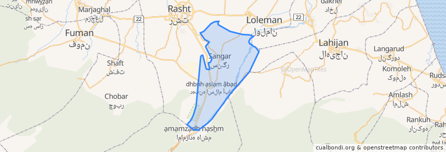 Mapa de ubicacion de بخش سنگر.