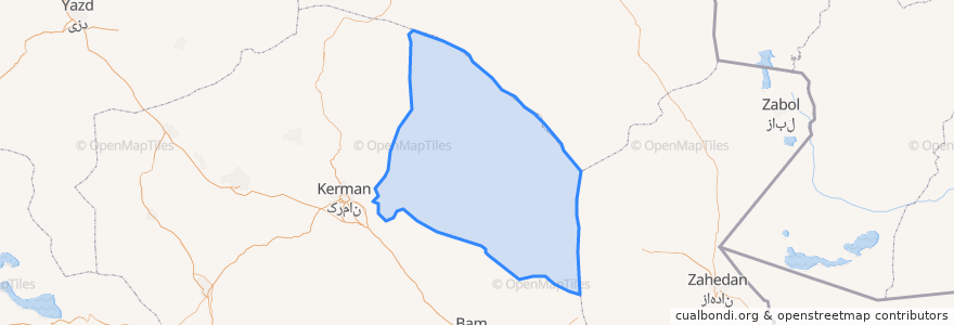 Mapa de ubicacion de بخش شهداد.