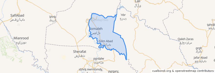 Mapa de ubicacion de بخش عقیلی.