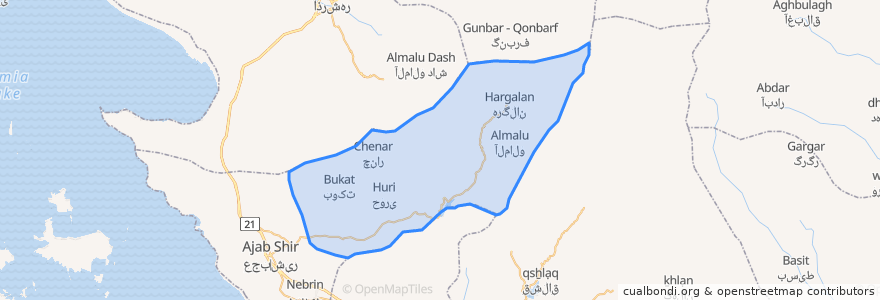 Mapa de ubicacion de بخش قلعه چای.