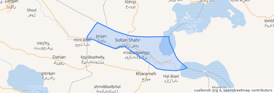 Mapa de ubicacion de بخش کربال.