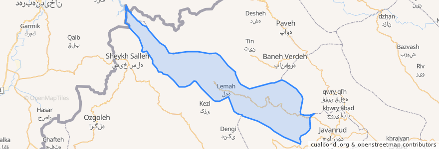 Mapa de ubicacion de بخش کلاشی.