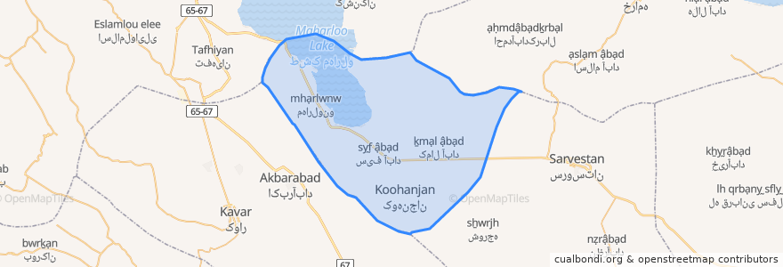 Mapa de ubicacion de بخش کوهنجان.