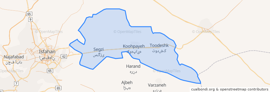 Mapa de ubicacion de بخش کوهپایه.