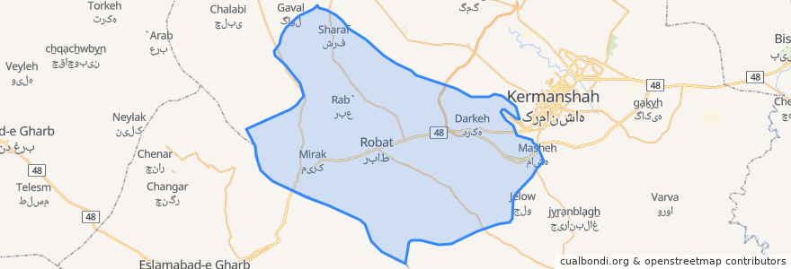 Mapa de ubicacion de بخش ماهیدشت.