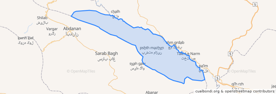 Mapa de ubicacion de بخش ماژین.