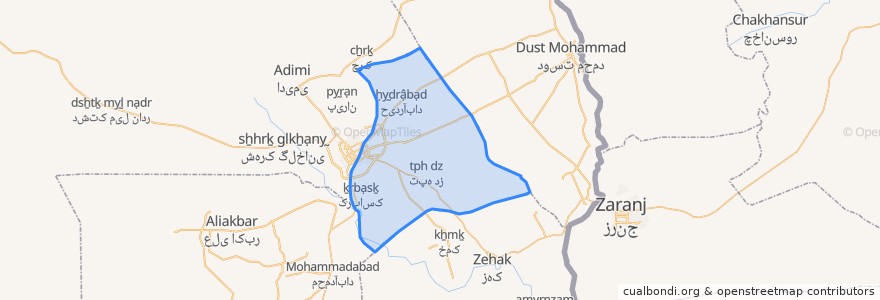 Mapa de ubicacion de بخش مرکزی.