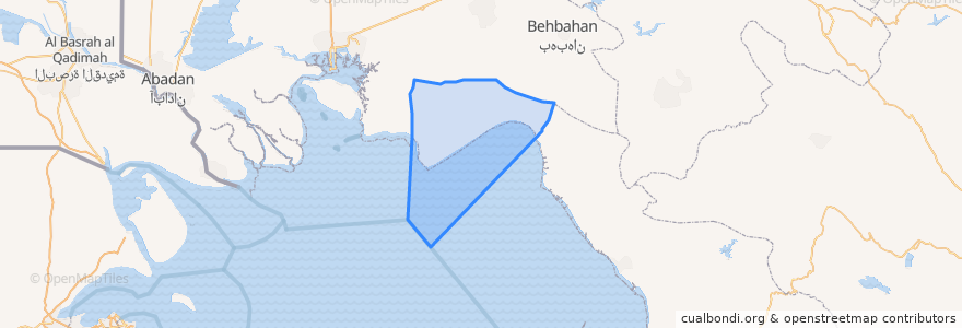 Mapa de ubicacion de بخش مرکزی شهرستان هندیجان.