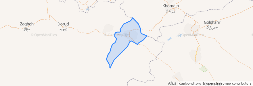 Mapa de ubicacion de بخش مرکزی الیگودرز.