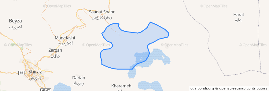 Mapa de ubicacion de بخش مرکزی ارسنجان.