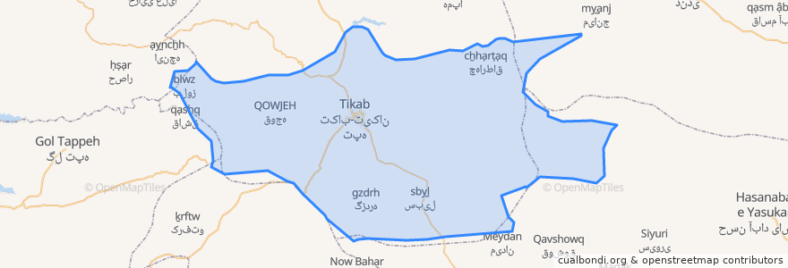 Mapa de ubicacion de بخش مرکزی تکاب.