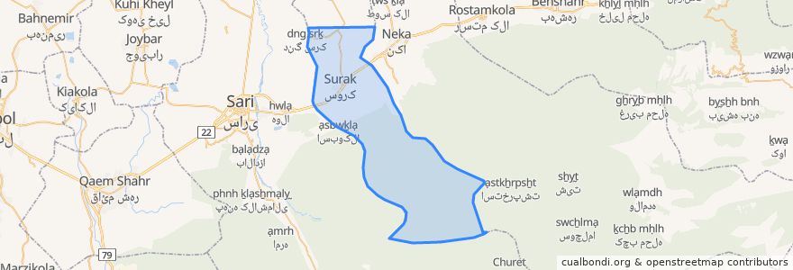 Mapa de ubicacion de بخش مرکزی.