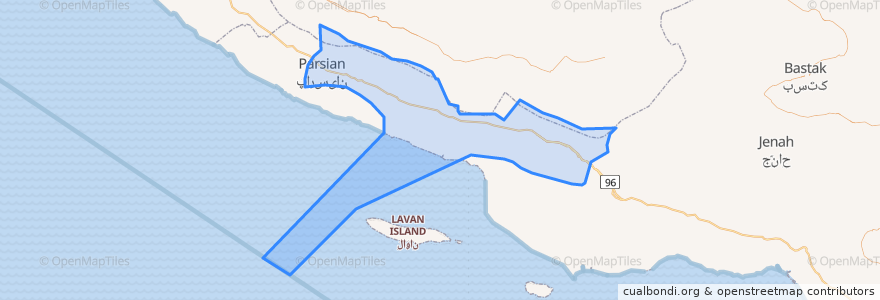 Mapa de ubicacion de بخش مرکزی پارسیان.