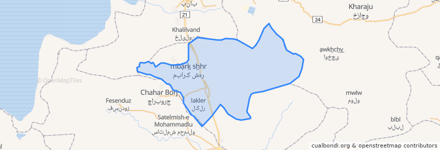 Mapa de ubicacion de بخش مرکزی.