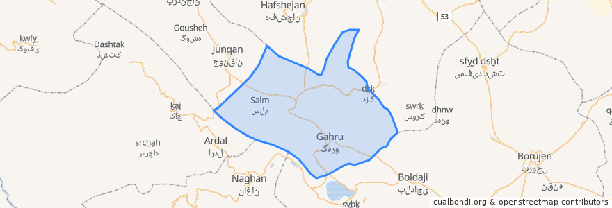 Mapa de ubicacion de بخش مرکزی.