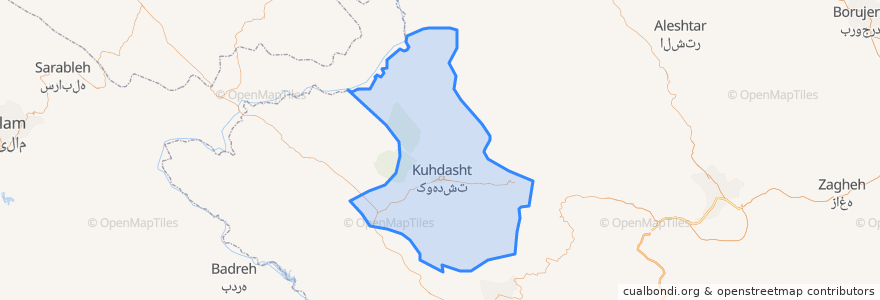 Mapa de ubicacion de بخش مرکزی کوهدشت.